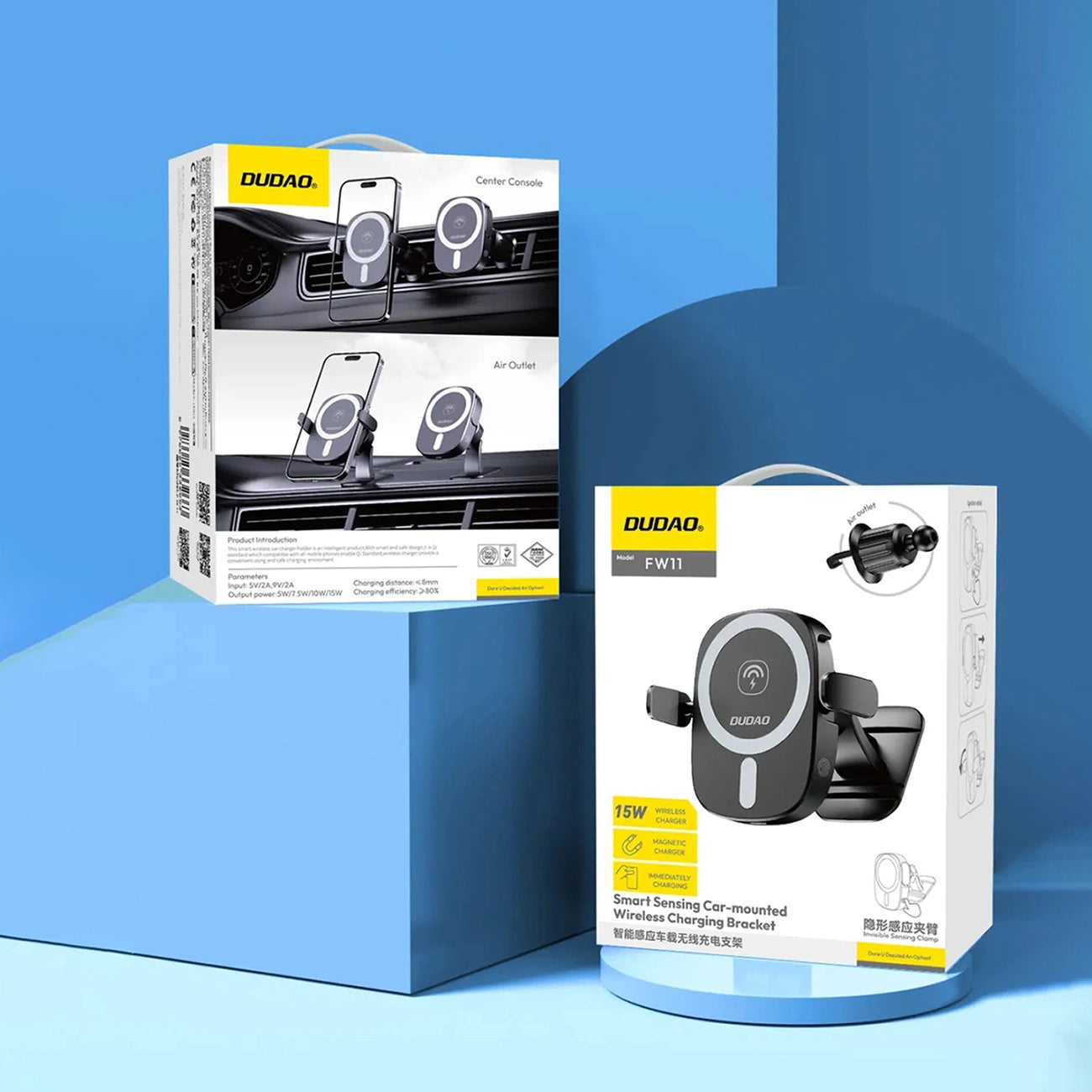 Dudao FW11 Car Phone Holder with 15W Inductive Charger for Air Vent/Cockpit - Black_10