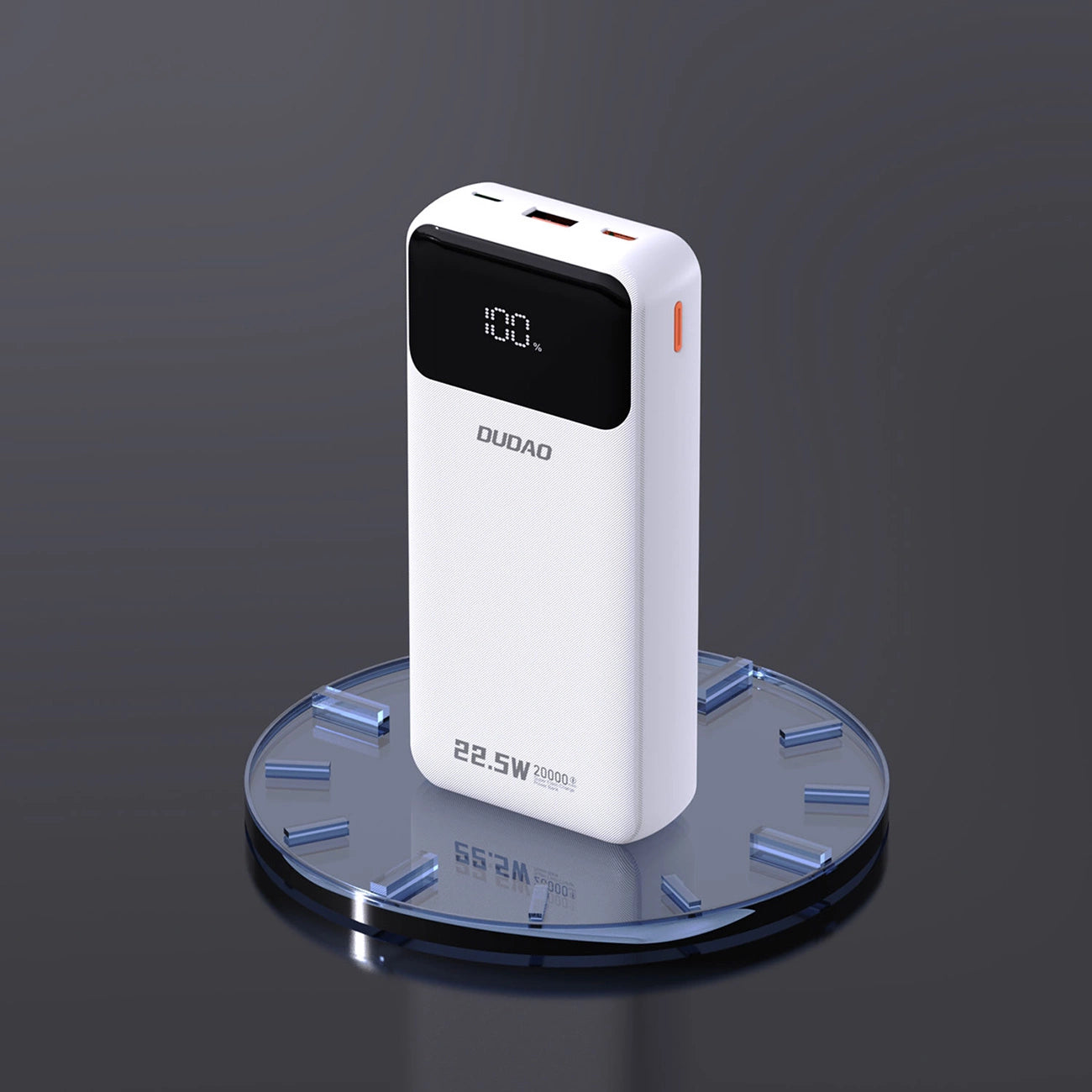Dudao K15Pro Power Bank 20000mAh 22.5W PD USB-C / USB-A / Built-in Lightning and USB-C Cables - White_5