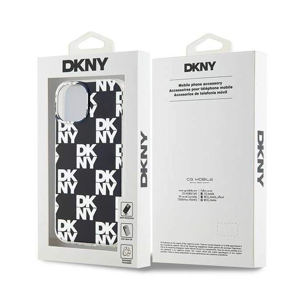 DKNY IML Checkered Mono Pattern case for iPhone 15 / 14 / 13 - black_7
