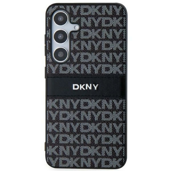 DKNY Leather Mono Stripe & Metal Logo case for Samsung Galaxy S24+ - black_1