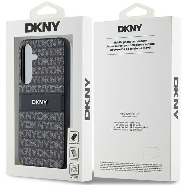 DKNY Leather Mono Stripe & Metal Logo case for Samsung Galaxy S24+ - black_6