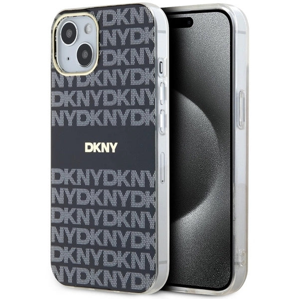 DKNY IML Mono & Stripe MagSafe Case for iPhone 15 Plus / 14 Plus - Black_0