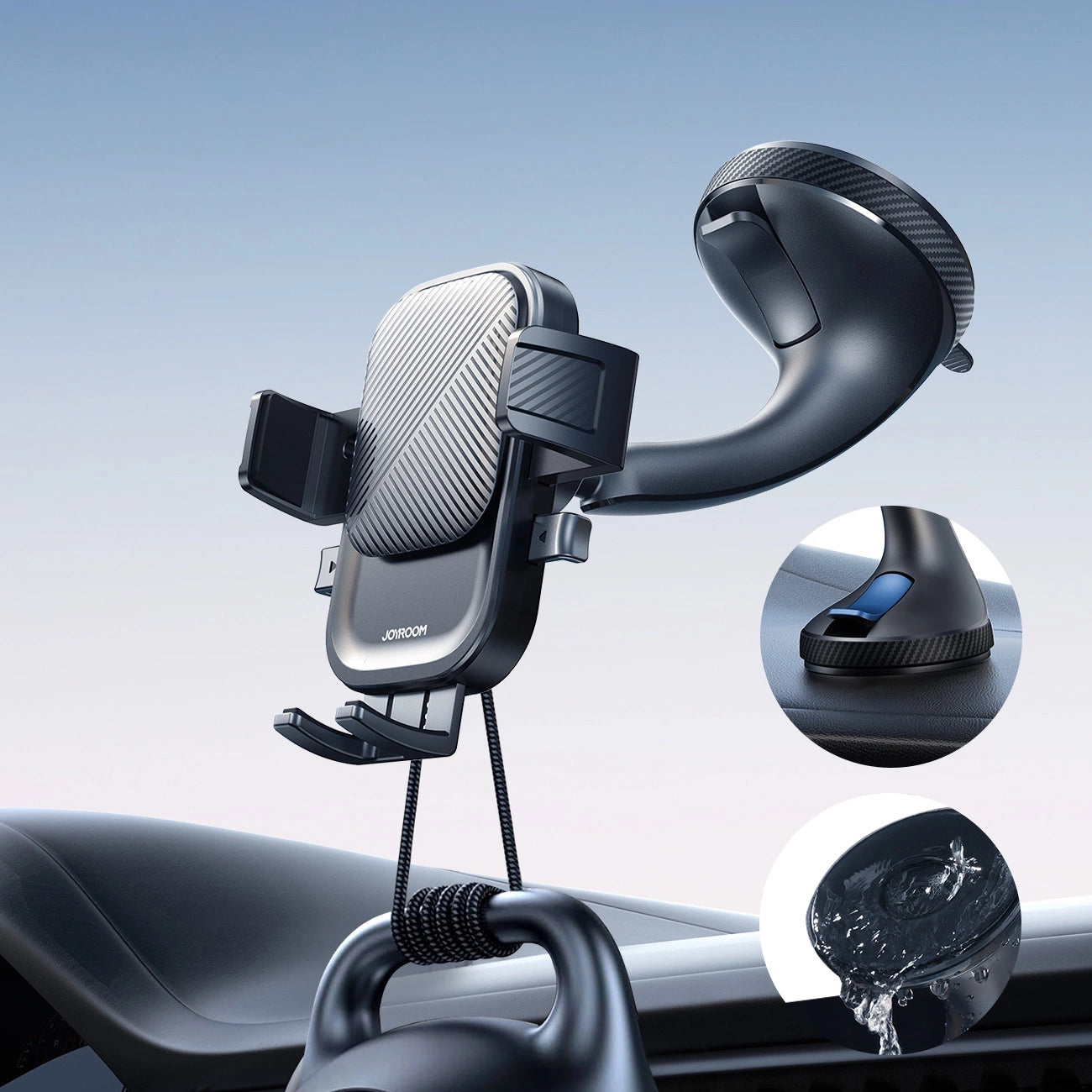 Joyroom JR-OK6 clamp phone holder for glass - black_6
