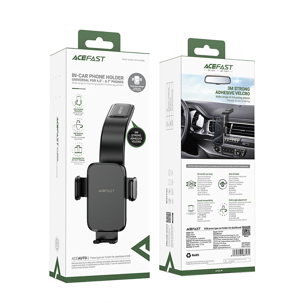 Acefast D28 Car Dashboard Holder with Flexible Arm for Phones 4.5-6.7" - Black_6