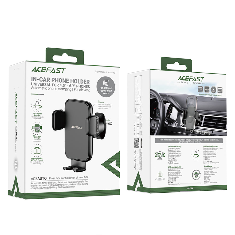 Acefast D27 Car Air Vent Phone Holder 4.5-6.7" - Black_5