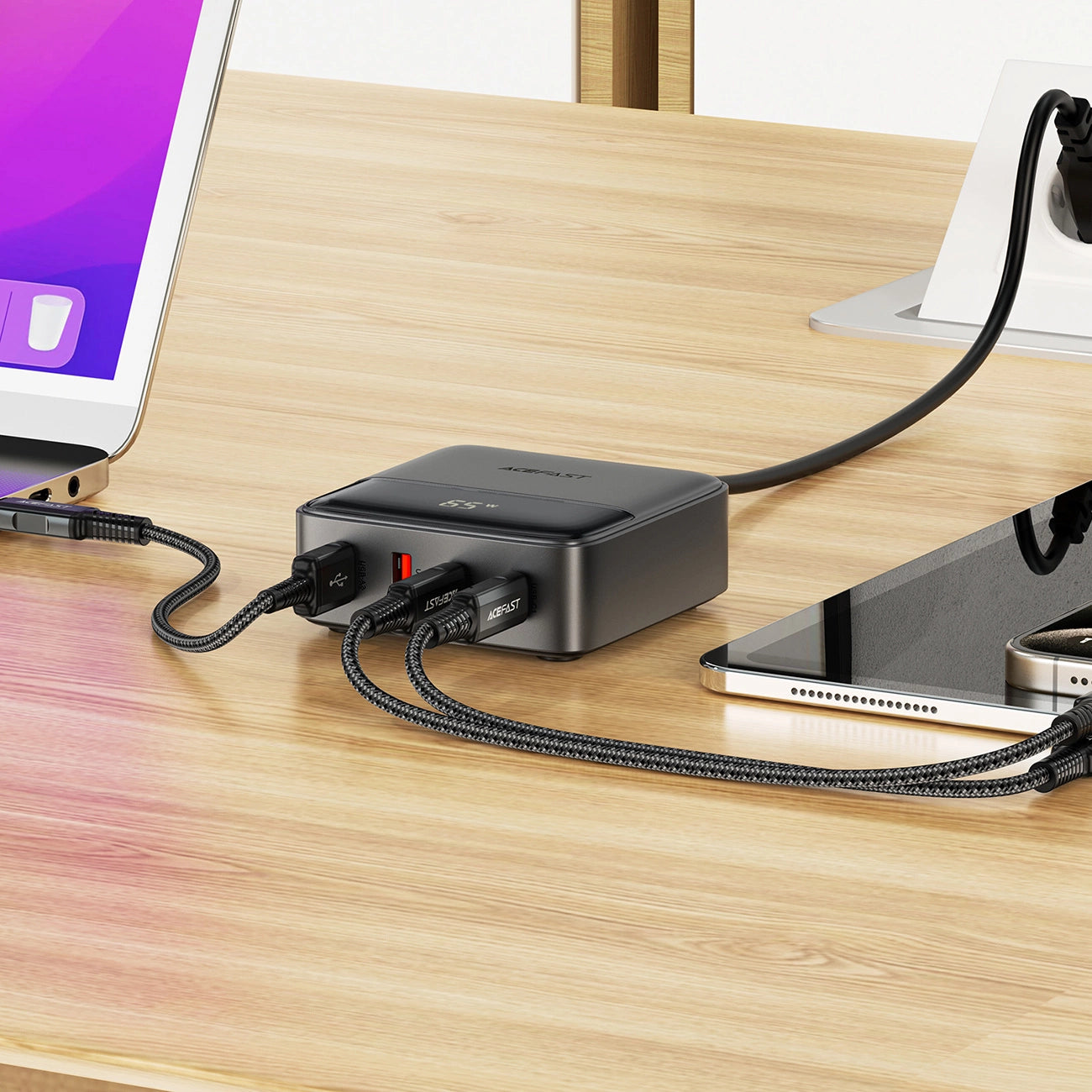 Acefast Z6 Charger Network GaN Desktop 2x USB-A / 2x USB-C PD 65W - Black_5