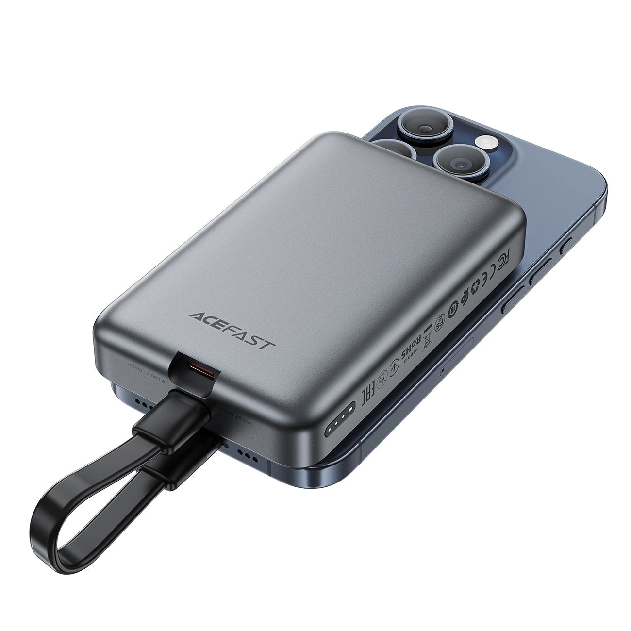 Powerbank Acefast M10 Magnetic 2x USB-C PD 30W with 15W Inductive Charging and USB-C Cable - Black_3