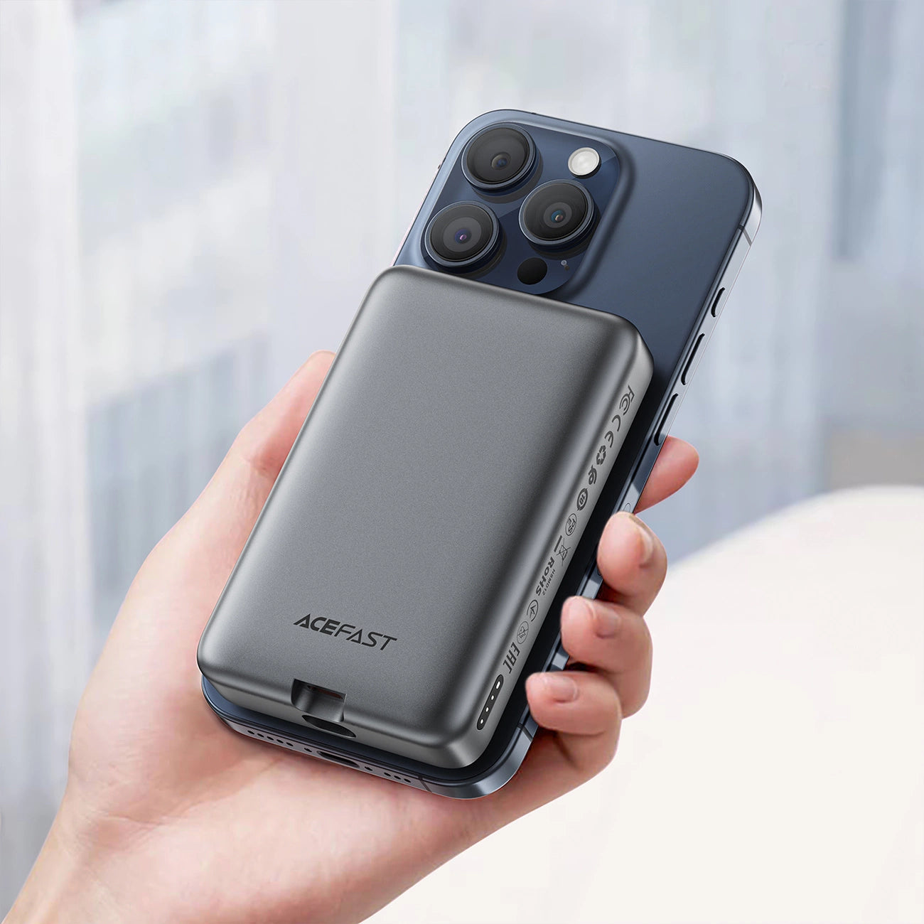 Powerbank Acefast M10 Magnetic 2x USB-C PD 30W with 15W Inductive Charging and USB-C Cable - Black_6