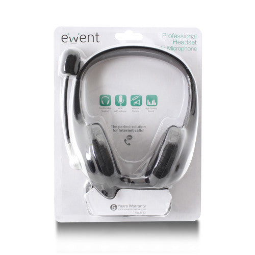 EWENT HEADSET PRO COM MIC AND VOLUME CONTROL JACKS 3.5"_6