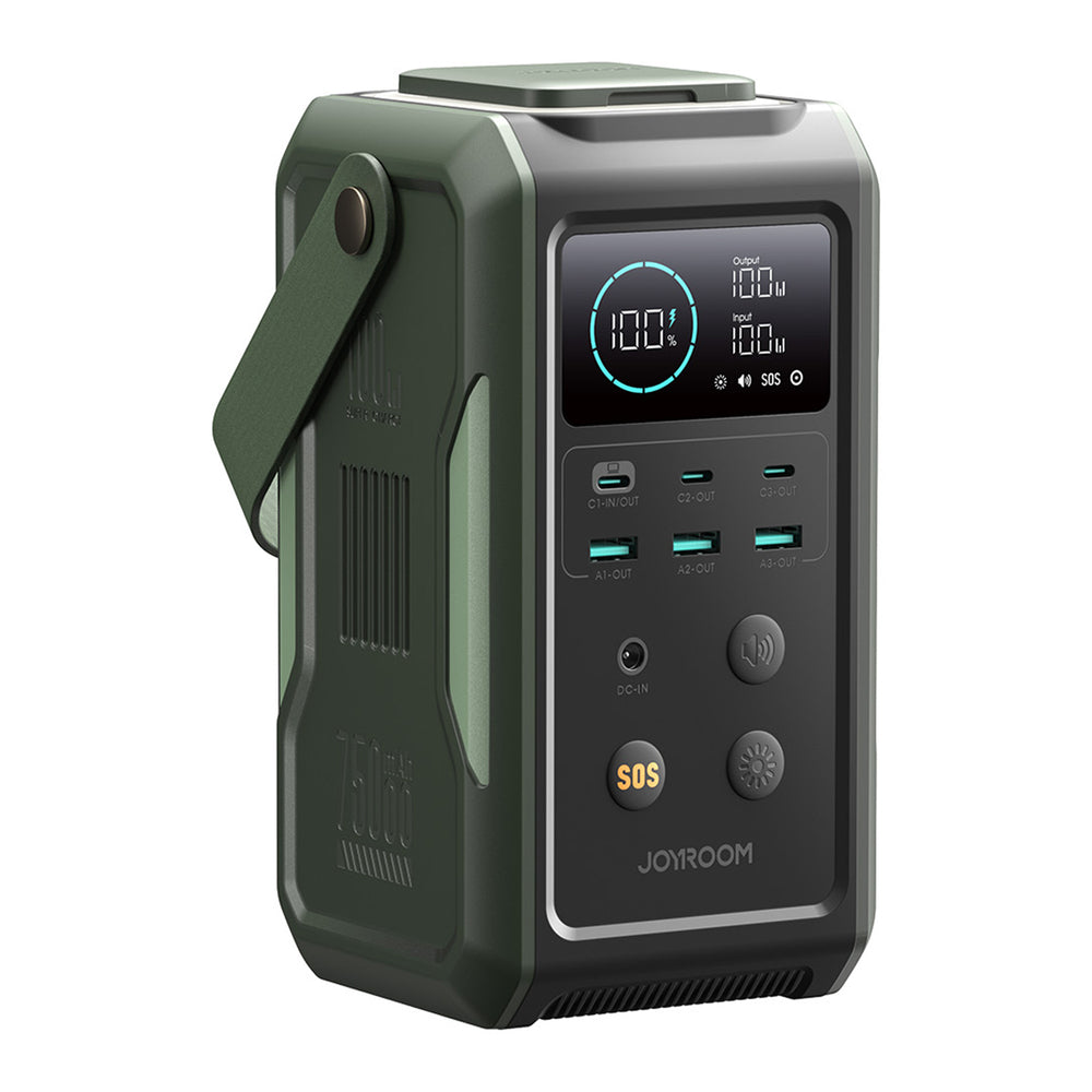 Powerbank Joyroom JR-PBF10 75000mAh 100W 3x USB-C 3x USB-A with foldable flashlight and handle - green_1
