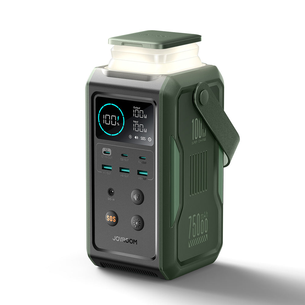 Powerbank Joyroom JR-PBF10 75000mAh 100W 3x USB-C 3x USB-A with foldable flashlight and handle - green_5