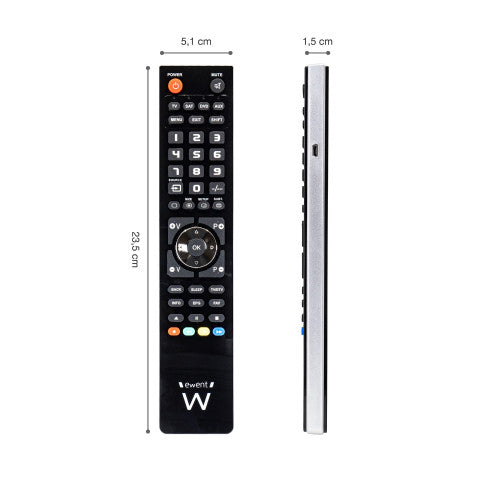 Ewent EW1570 mando a distancia DTT, DVD/Blu-ray, Proyector, SAT, STB, Altavoz para barra de sonido, TV, Universal, VCR Botones_5