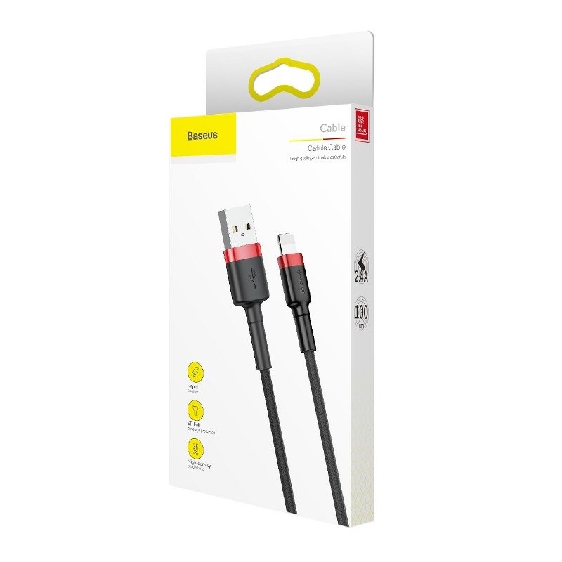 Baseus Cafule USB-A / Lightning 2.4A QC 3.0 cable 0.5 m - black and red_16