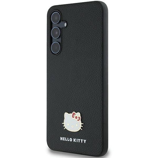 Hello Kitty Metal Logo Kitty Head case for Samsung Galaxy A55 - black_1