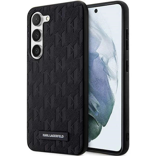 Karl Lagerfeld Saffiano Mono Metal Logo case for Samsung Galaxy S24+ - black_0
