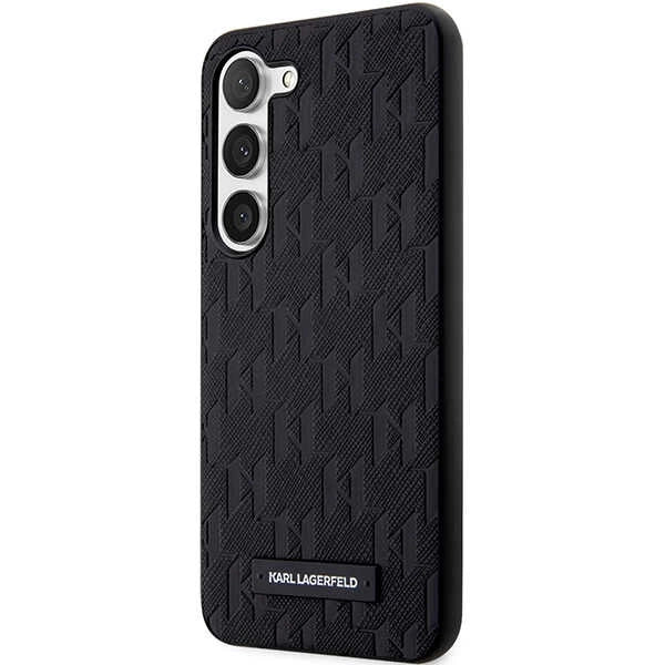 Karl Lagerfeld Saffiano Mono Metal Logo case for Samsung Galaxy S24+ - black_1