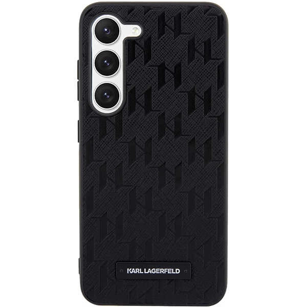 Karl Lagerfeld Saffiano Mono Metal Logo case for Samsung Galaxy S24+ - black_2