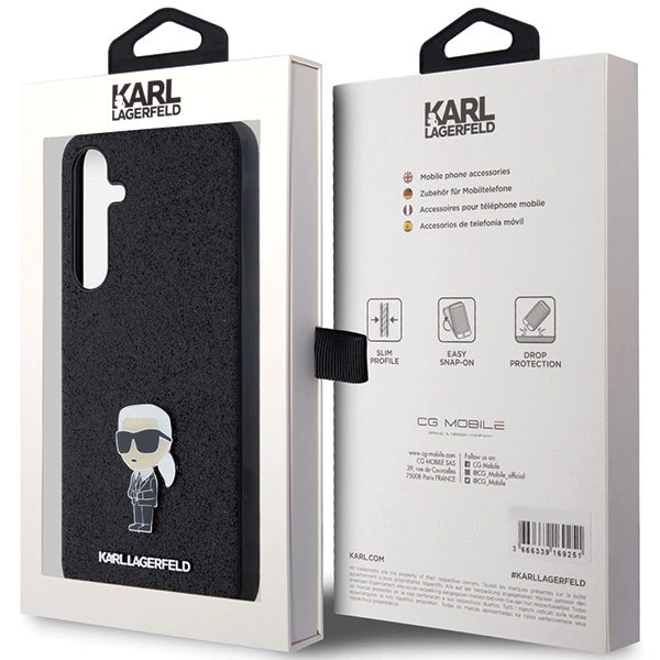 Karl Lagerfeld Fixed Glitter Ikonik Logo Metal Pin case for Samsung Galaxy A35 - black_7