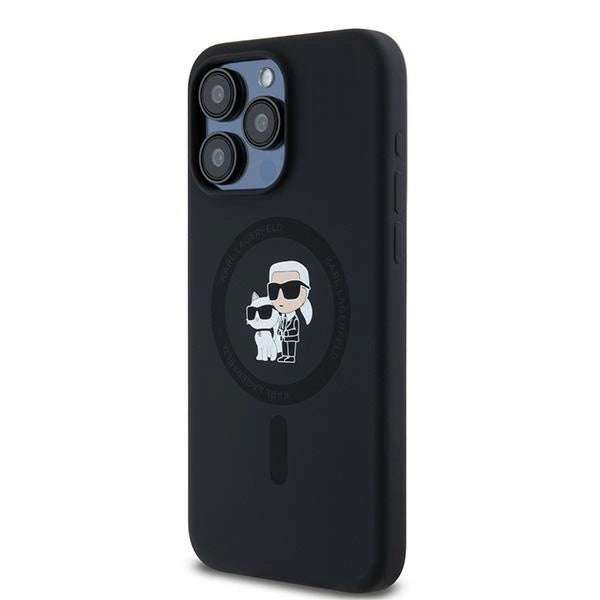 Karl Lagerfeld Silicone Karl&Choupette Ring MagSafe case for iPhone 15 Pro Max - black_1