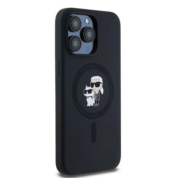 Karl Lagerfeld Silicone Karl&Choupette Ring MagSafe case for iPhone 15 Pro Max - black_3