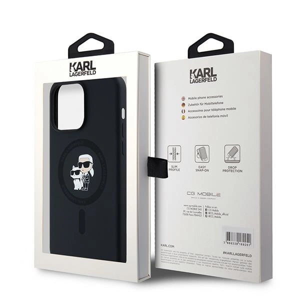 Karl Lagerfeld Silicone Karl&Choupette Ring MagSafe case for iPhone 15 Pro Max - black_7
