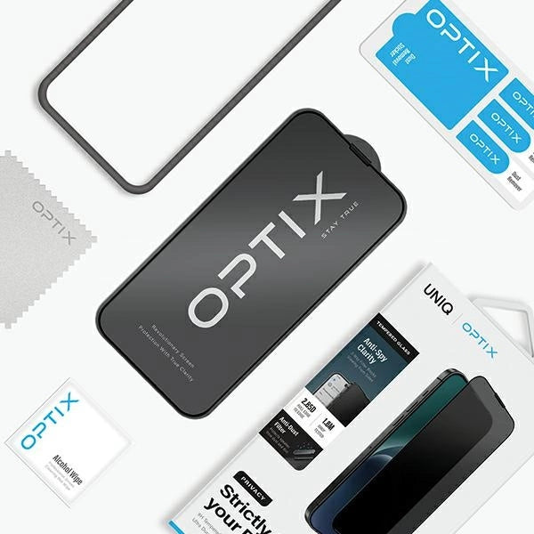 Uniq Optix Privacy Tempered Glass for iPhone 15/14 Pro with Applicator_4