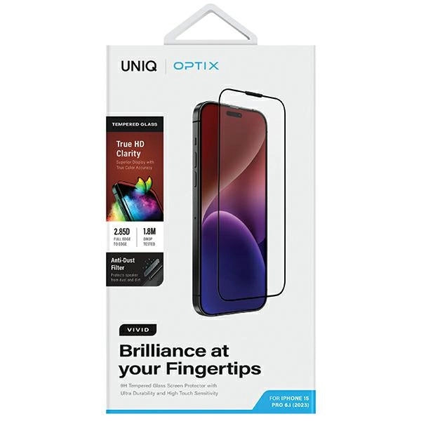 Uniq Optix Vivid glass for iPhone 15 Pro with applicator_5