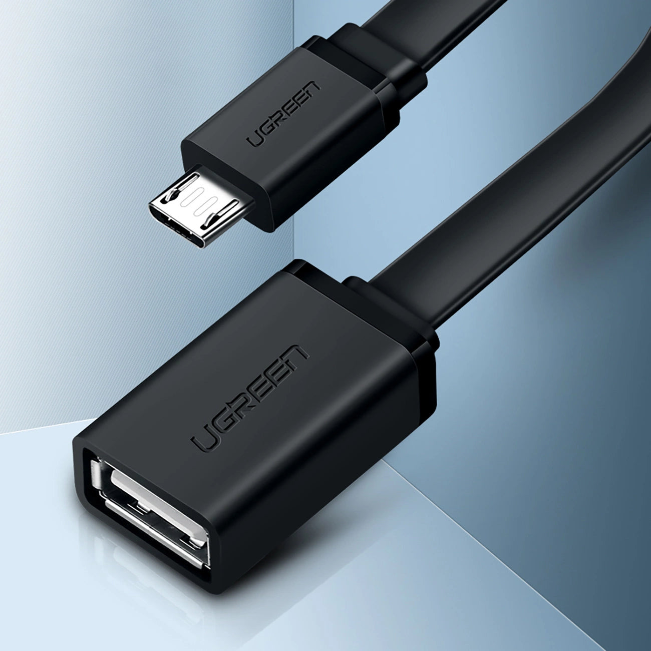 Ugreen US133 10396 micro USB (male) / USB-A (female) OTG cable flat 0.15m - black_1