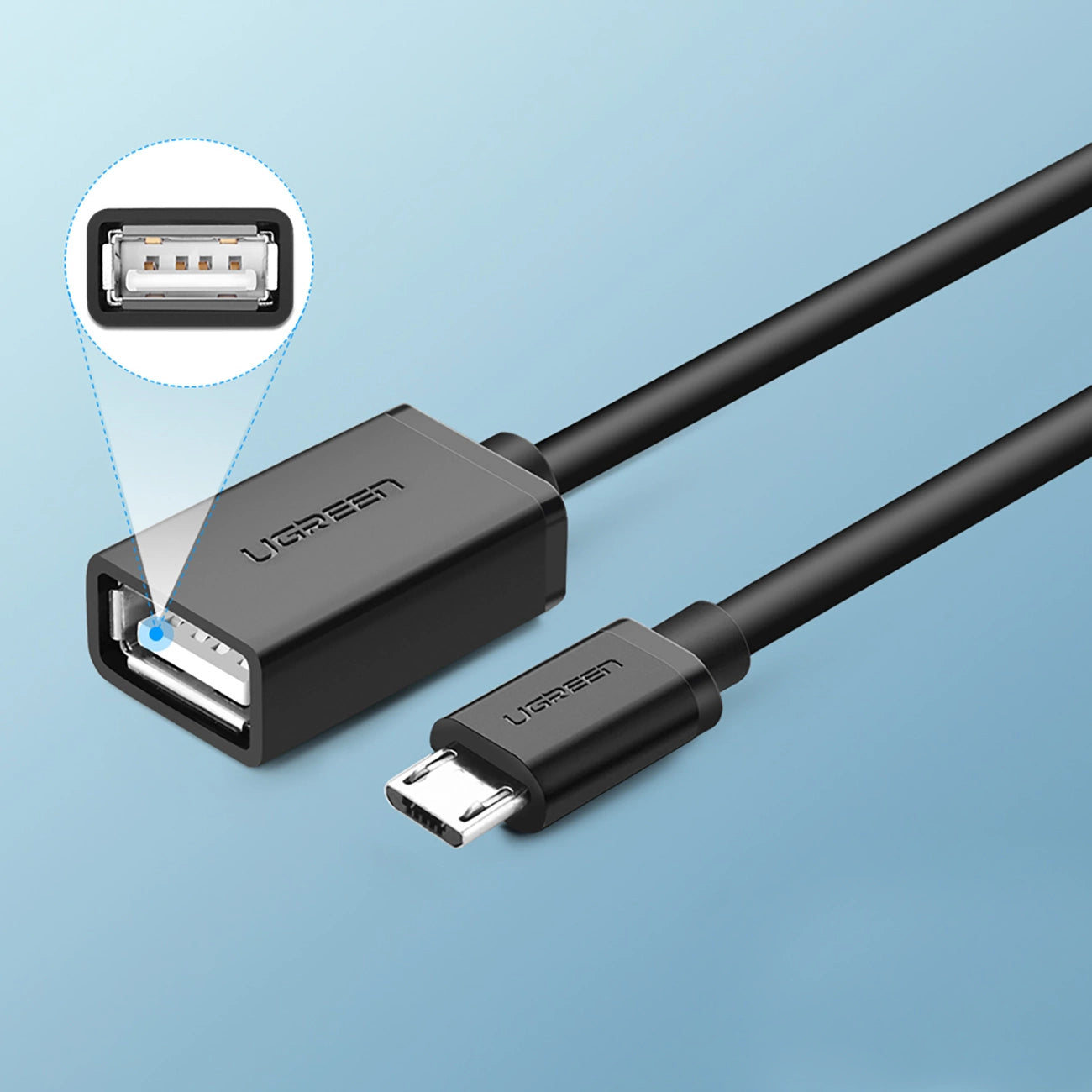 Ugreen US133 10396 micro USB (male) / USB-A (female) OTG cable flat 0.15m - black_8