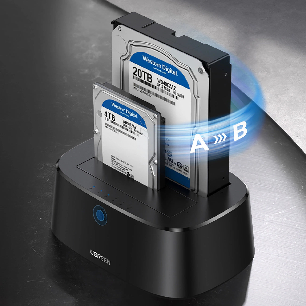 Ugreen CM198 50857 docking station with USB 3.0 for SATA 2.5" 3.5" SSD HHD drives, EU power supply - black_7