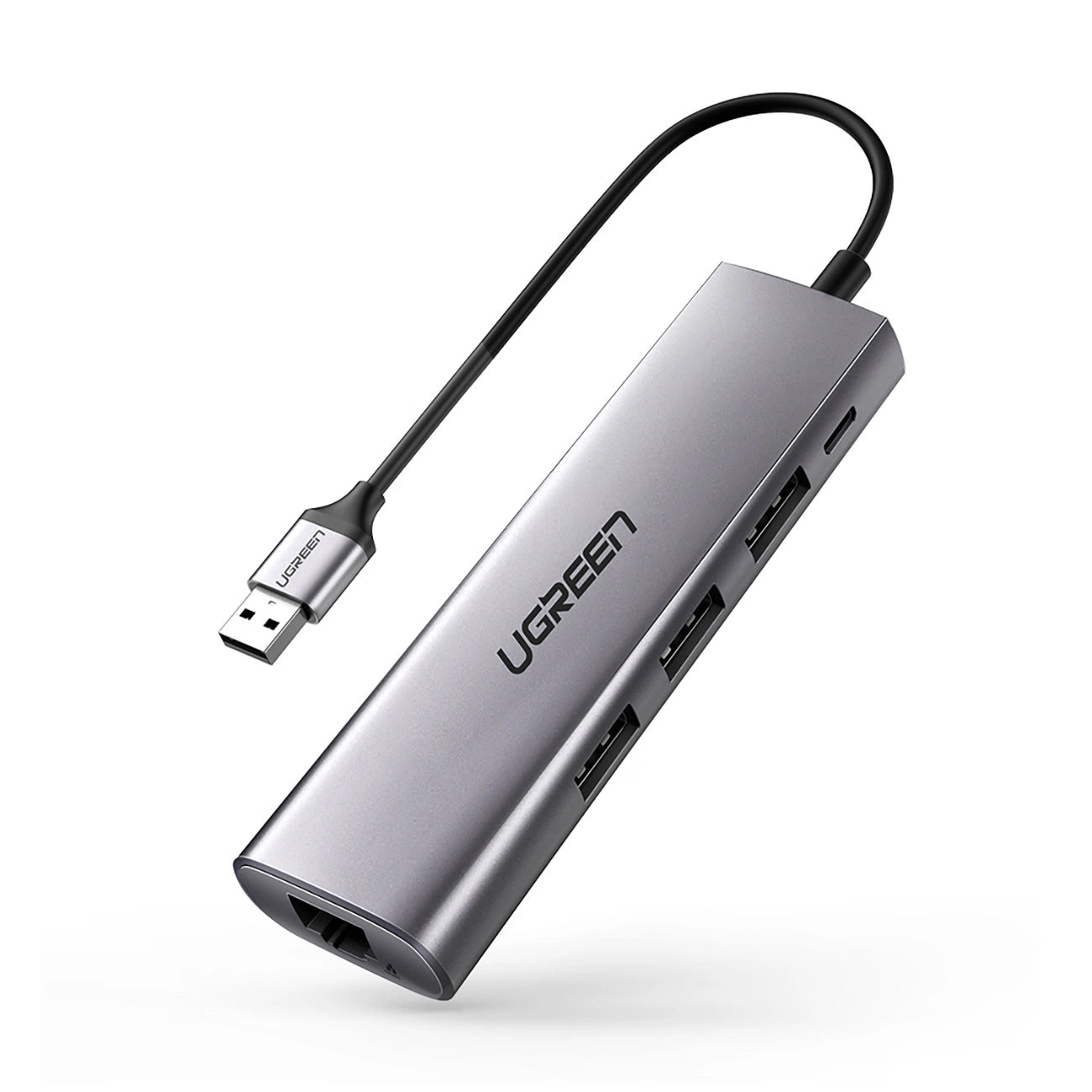 Ugreen CM266 60812 5in1 USB-A 3.0 - RJ45 / 3x USB-A 3.0 / micro USB adapter - gray_0
