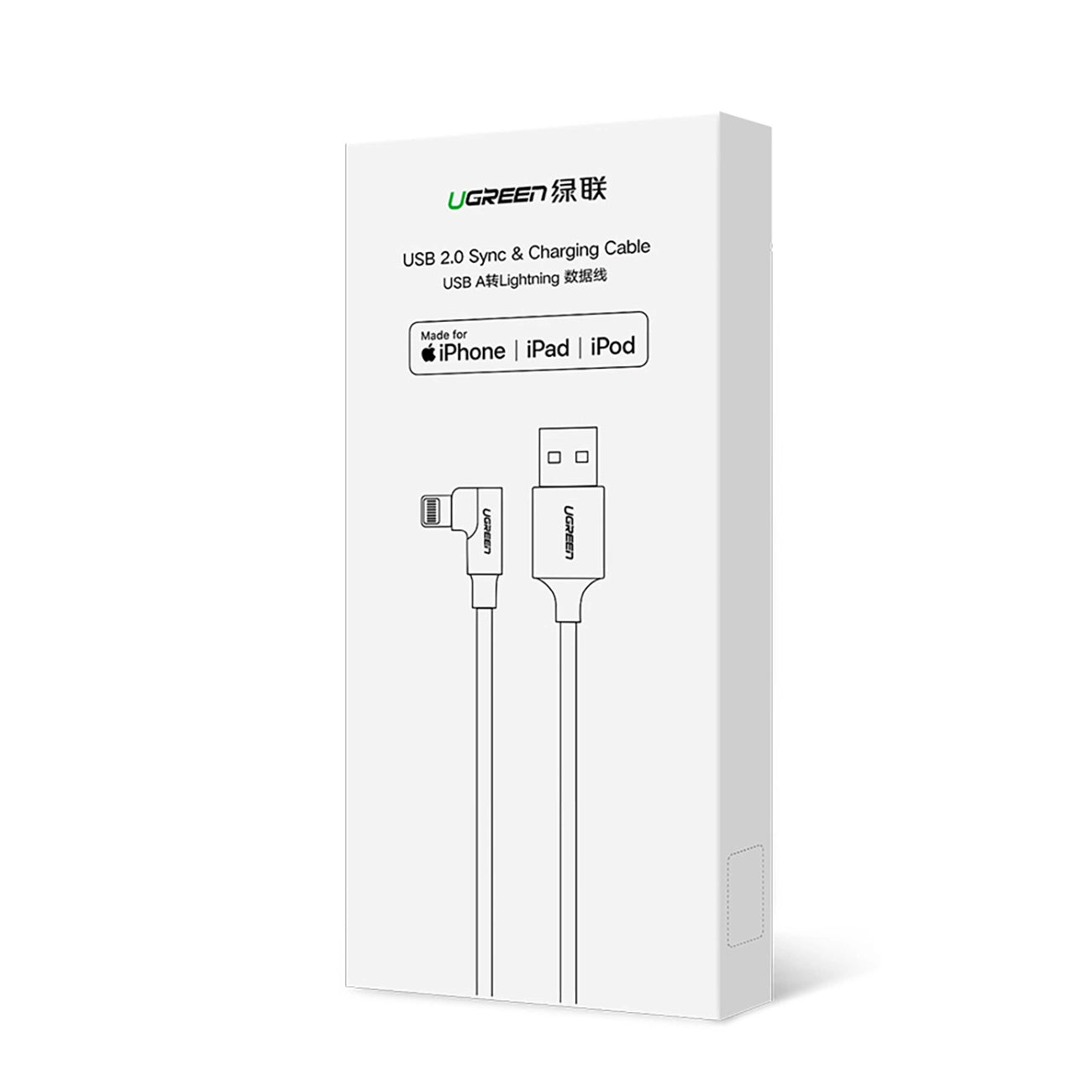 Ugreen US299 60555 angled Lightning / USB-A MFi cable 2.4A 1m - red_1