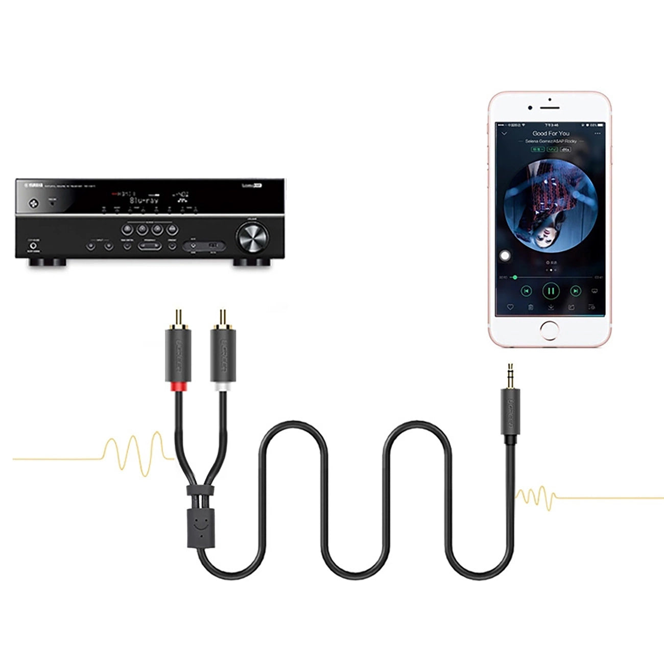 Ugreen AV102 10512 cable 3.5 mm mini jack (male) / 2RCA (male) 3m - gray_7