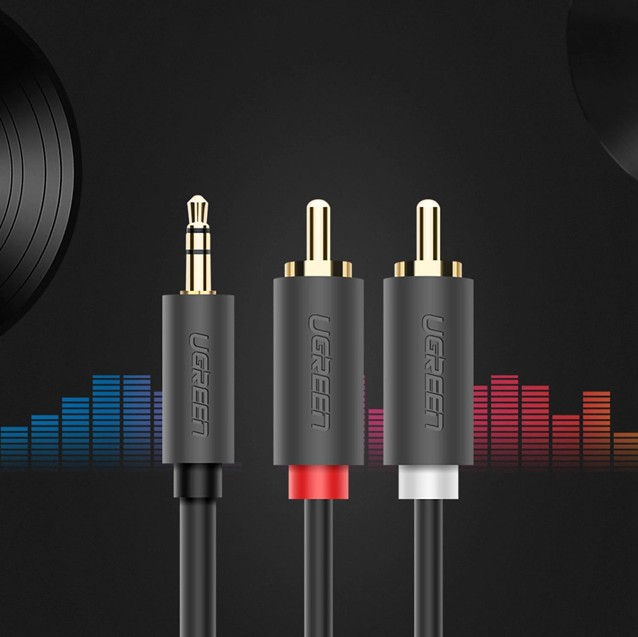Ugreen AV102 10512 cable 3.5 mm mini jack (male) / 2RCA (male) 3m - gray_8