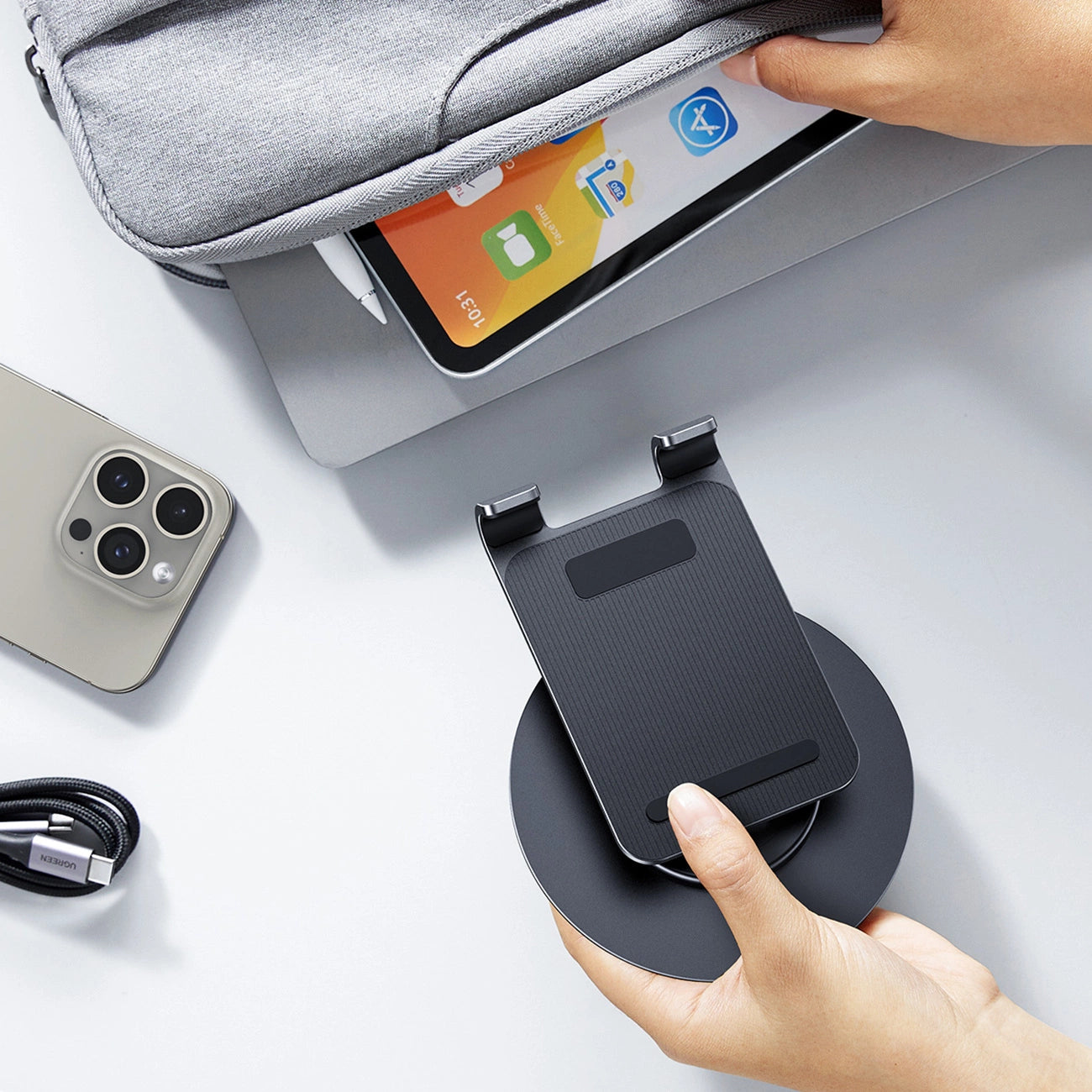 Ugreen LP805 desk stand for phone tablet - black_8