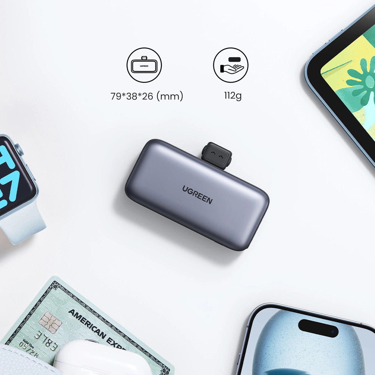 UGREEN 5000mAh Power Bank with Built-in USB-C Connector_16