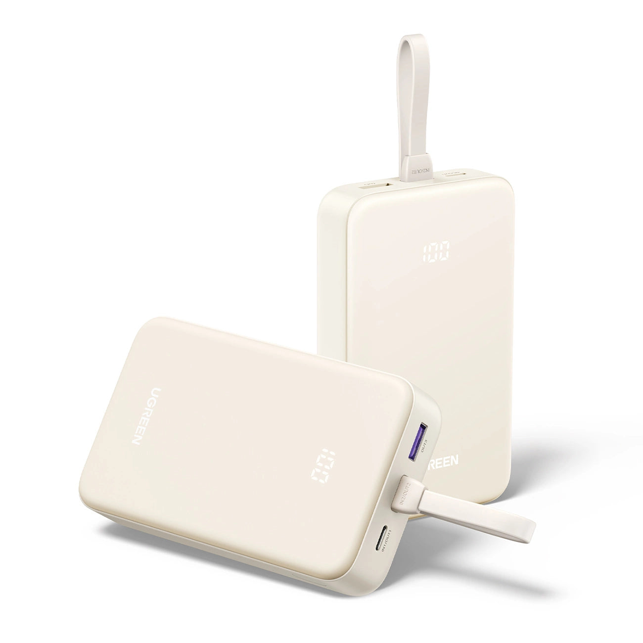 UGREEN 20000mAh Power Bank with Built-in Cable white_4