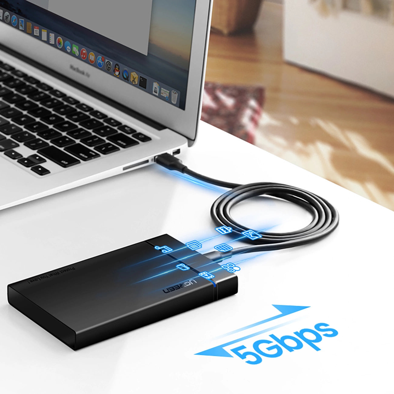 Ugreen US184 20883 USB-A 3.0 / USB-C 3A cable 1.5m - black_8