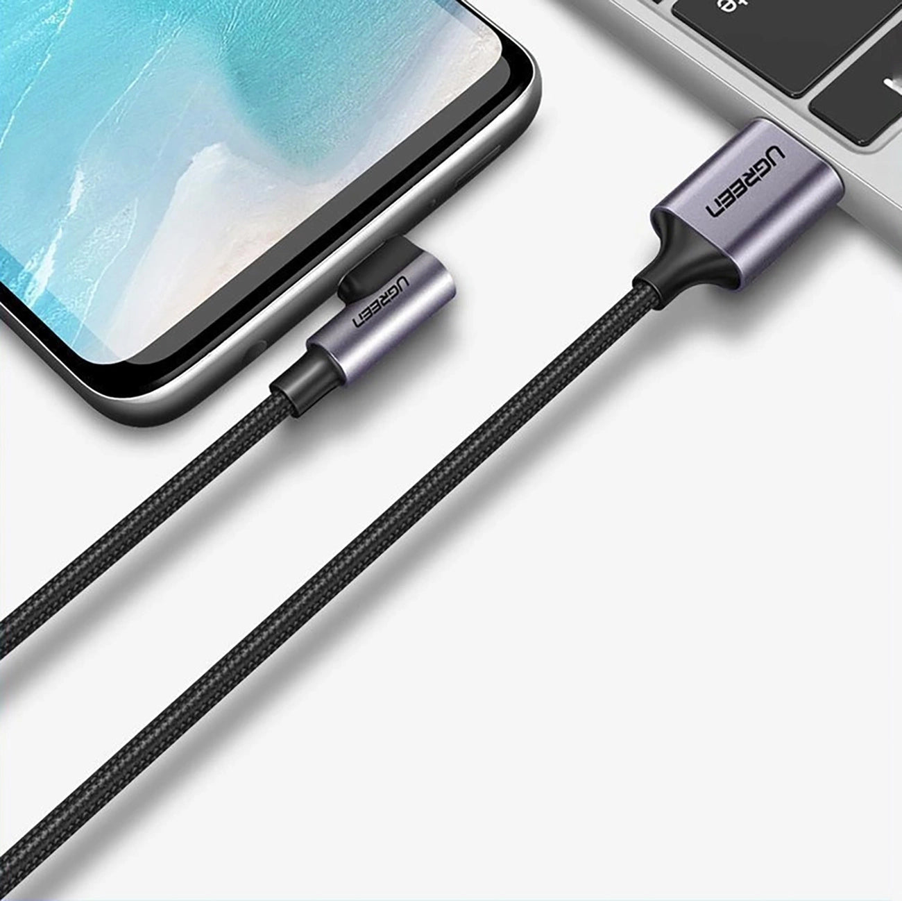 Ugreen US284 70255 USB-A (straight) / USB-C (angled) 3A Cable 3m - Gray_4
