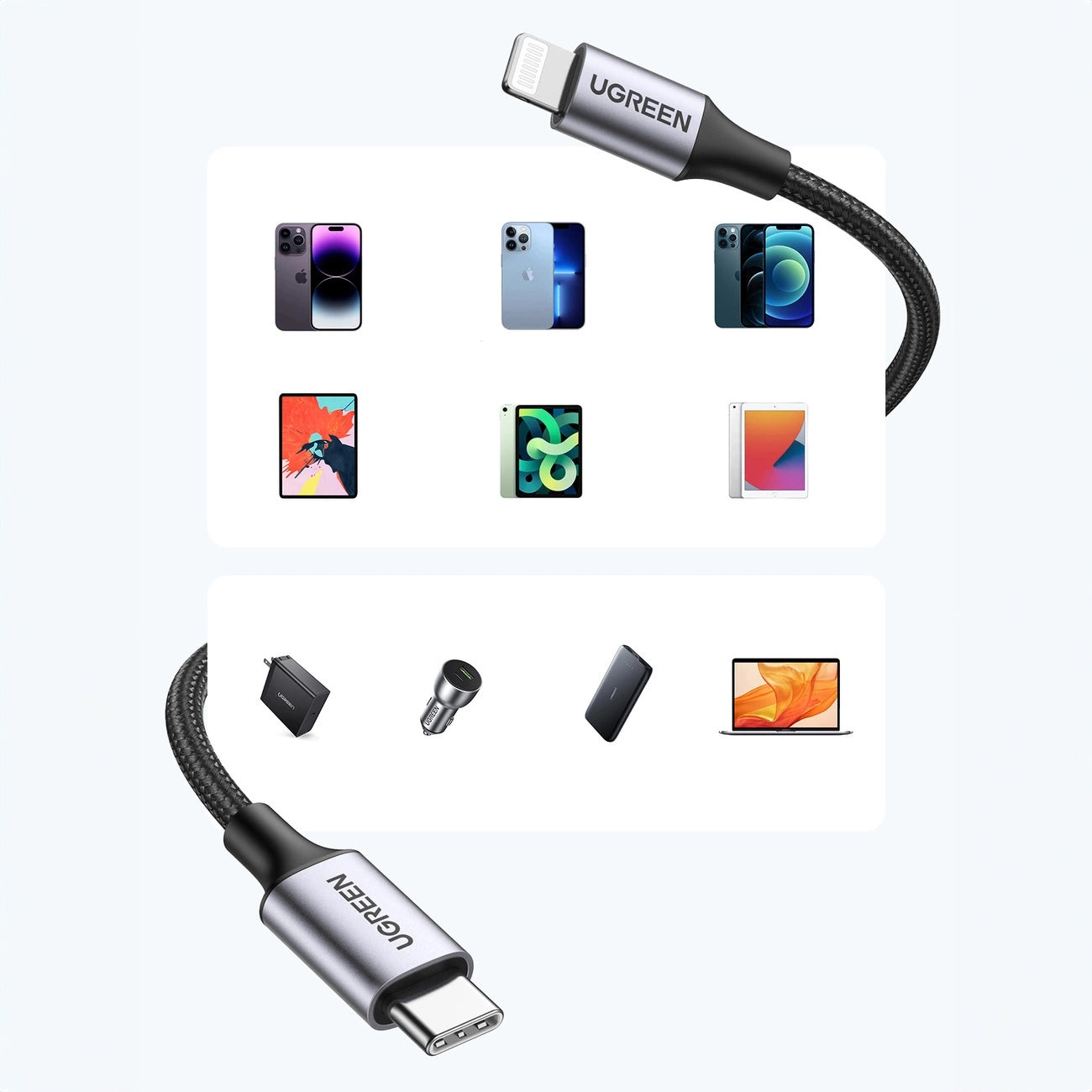 Ugreen US304 60760 Lightning - USB-C 2.0 MFi Cable 1.5 m - Gray_6