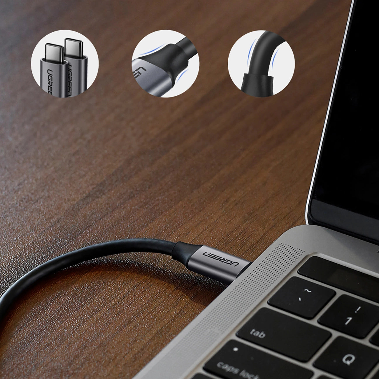 Ugreen US161 50751 USB-C 3.1 / USB-C 3.1 Cable 1.5m - Gray_6