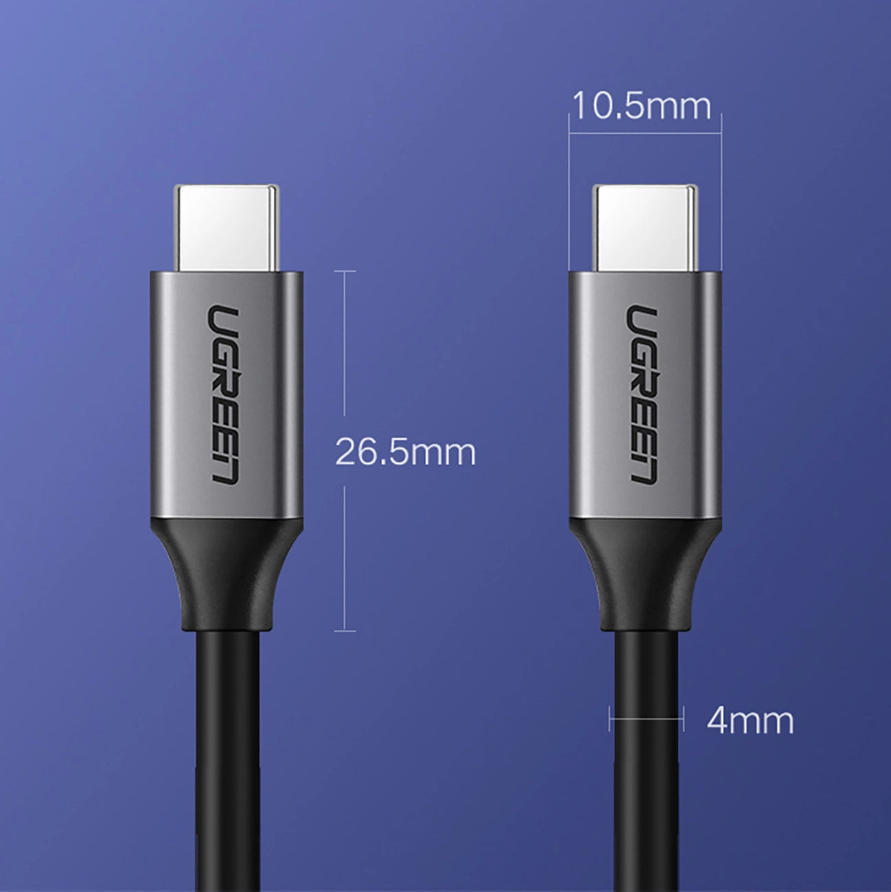 Ugreen US161 50751 USB-C 3.1 / USB-C 3.1 Cable 1.5m - Gray_8
