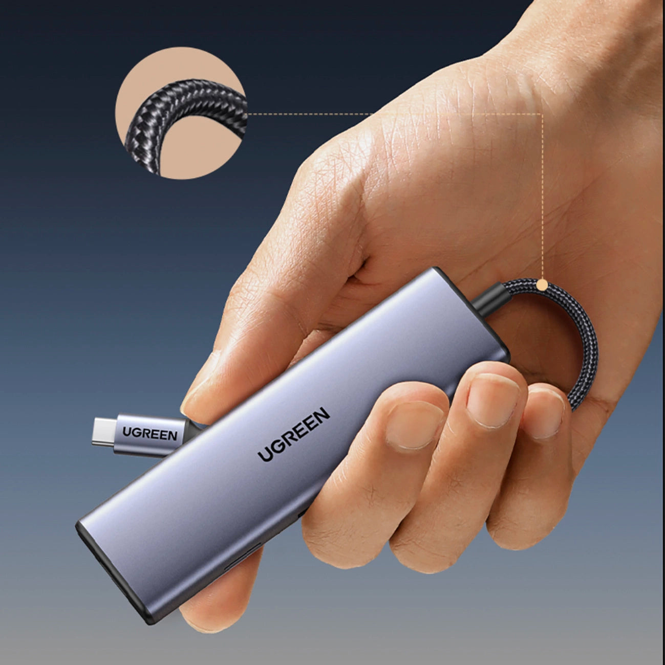Ugreen CM498 15600 USB-C Adapter - 3x USB-A 3.0 / HDMI / VGA / RJ45 / SD / TF Card Reader / USB-C PD - Gray_10