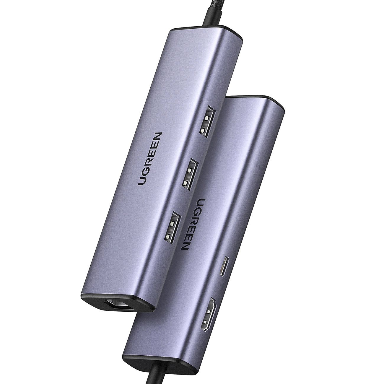 HUB Ugreen CM512 15598 6in1 USB-C - 3x USB-A 3.0 / HDMI / RJ45 / USB-C PD - gray_1