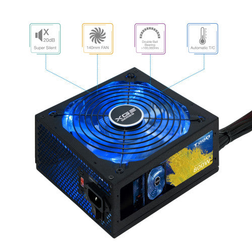 TooQ TQXGEII-800SAP unidad de fuente de alimentación 800 W 20+4 pin ATX ATX Negro_9