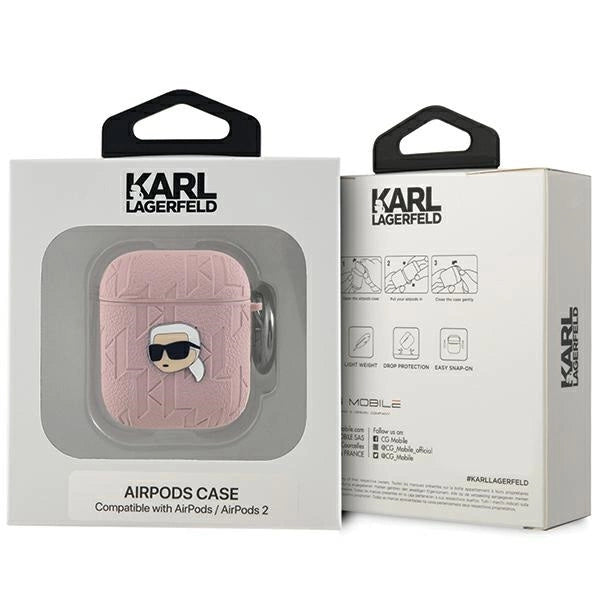Karl Lagerfeld Monogram Karl Head case for AirPods 1 / 2 - pink_2