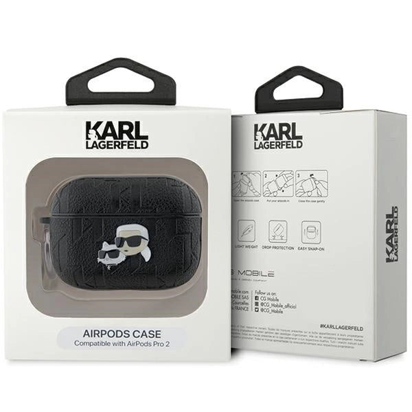 Karl Lagerfeld Monogram Karl & Choupette Head case for AirPods Pro 2 - black_3