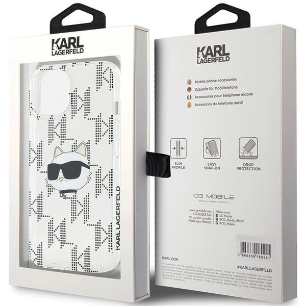 Karl Lagerfeld IML Choupette Head & Monogram case for iPhone 15 / 14 / 13 - transparent_7