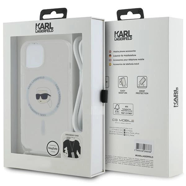 Karl Lagerfeld Crossbody IML Karl Head MagSafe case for iPhone 15 / 14 / 13 - transparent_6
