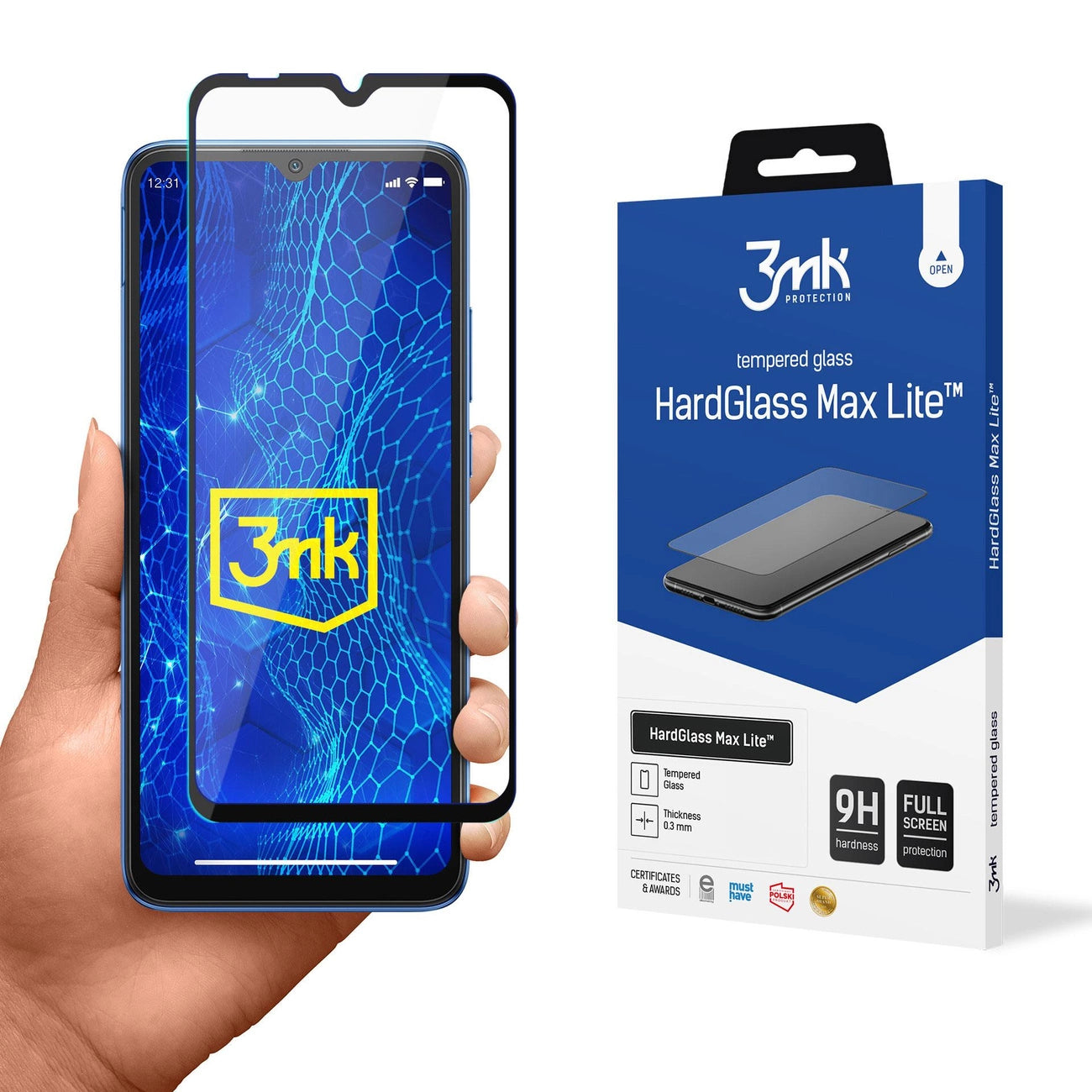 9H 3mk HardGlass Max Lite™ glass on Xiaomi Redmi 10C_0